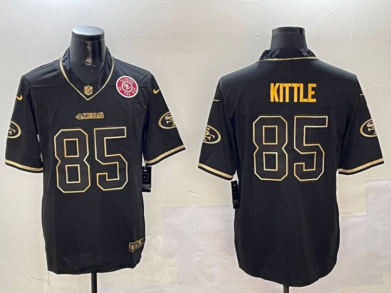 Men San Francisco 49ers #85 Kittle Black Gold Throwback 2024 Nike Limited NFL Jersey style 4->san francisco 49ers->NFL Jersey